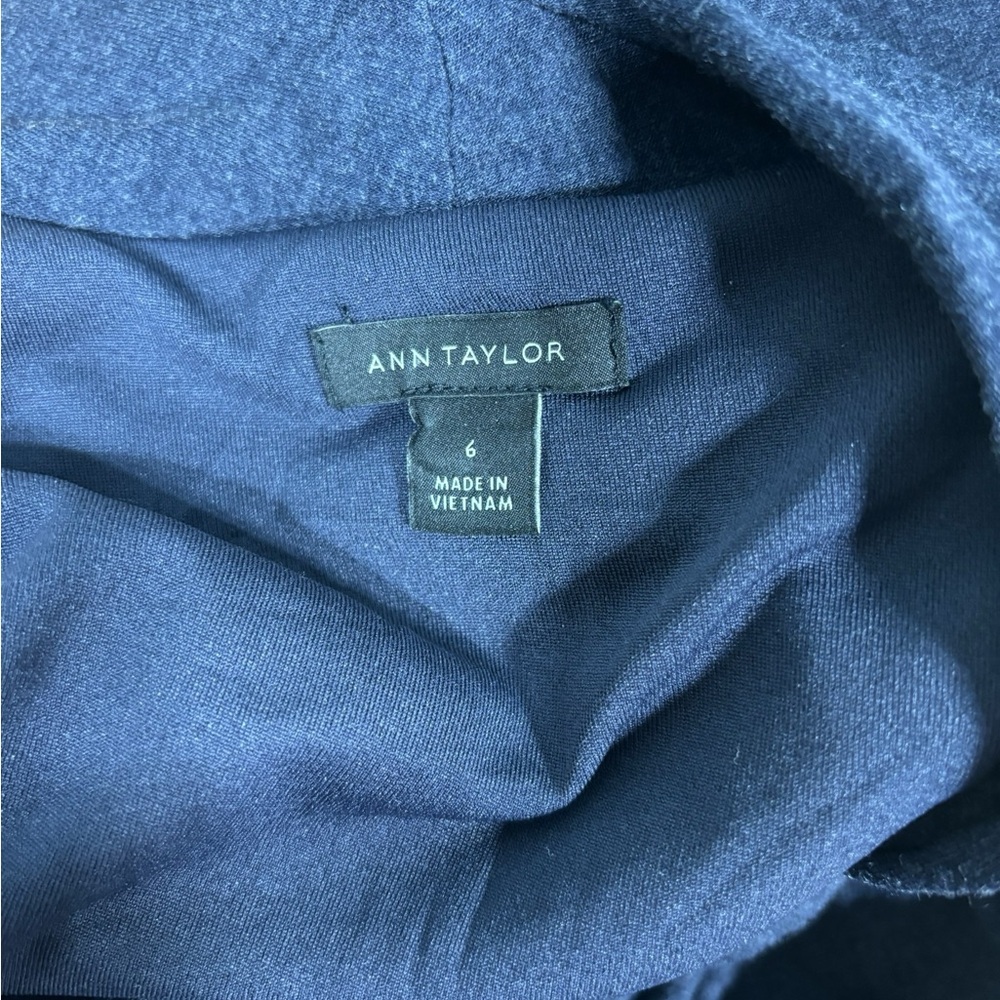 Ann Taylor Charcoal Grey Ruched Faux Wrap Dress‎ Long Sleeve V-Neck Size 6 #773 - Picture 10 of 11